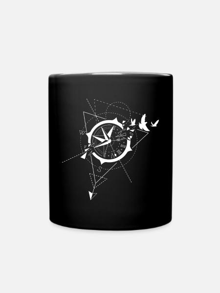 Kompass - Tasse einfarbig - Schwarz