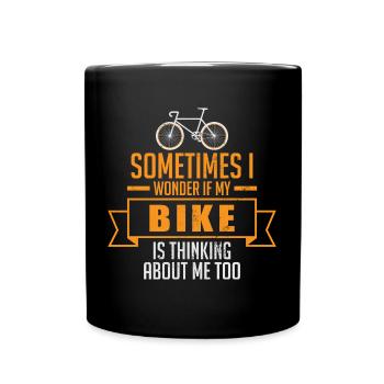 My Bike thinking about me - Full Colour Mug - black - Front