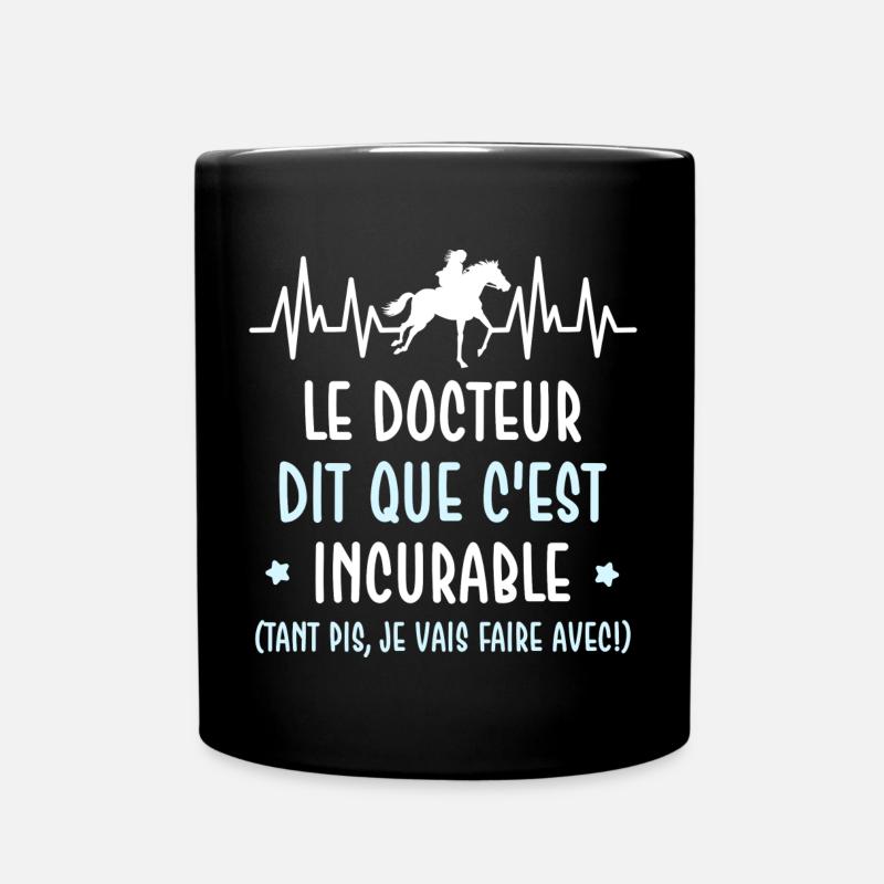 Cheval - c'est incurable - Mug uni - noir