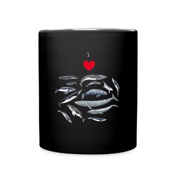 Love the whales - I love whales - Baleines - Full Colour Mug - black - Front