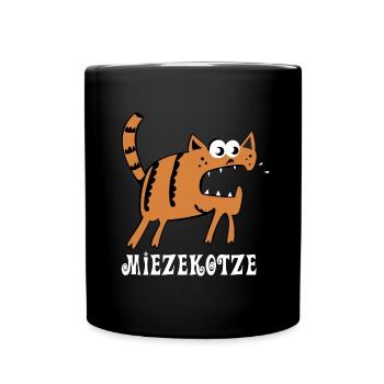 Miezekotze - Miezekatze Lustige Katze - Tasse einfarbig - Schwarz - Vorne