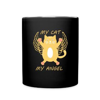 Cat and hangover - Full Colour Mug - black - Front