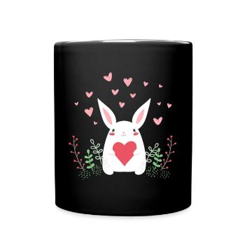 Lapin de l’Est Lapin de Pâques Oreilles de lapin mignon LOL - Mug uni - noir - Devant