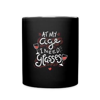 Wine Glass Sayings - Full Colour Mug - black - Front