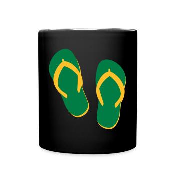 Tongs d’été – Ambiance plage et vacances - Mug uni - noir - Devant