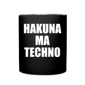 Techno Fun Hakuna ma Techno - Full Colour Mug - black - Front