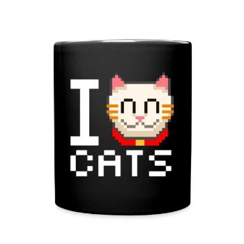 I Love Cats - Tasse einfarbig - Schwarz - Vorne