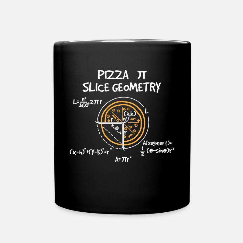 Pizza Mathe - Tasse einfarbig - Schwarz