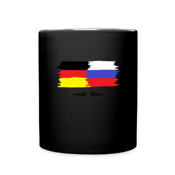 Deutschland - Russland - Freundschafts Geschenke - Tasse einfarbig - Schwarz - Vorne