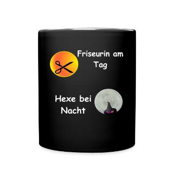 Salon de coiffure, nuit de sorcière, coiffure Halloween, chemise - Mug uni - noir - Devant