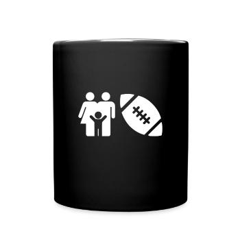 football Familie - Tasse einfarbig - Schwarz - Vorne