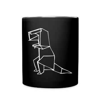 Dino Rex - T-Rex - Origami - Full Colour Mug - black - Front