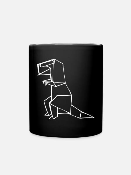 Dino Rex - T-Rex - Origami - Tasse einfarbig - Schwarz