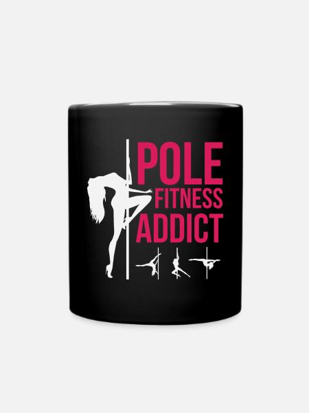 Pole Dance Shirt Pole Fitness Addict Gift Tee - Full Colour Mug - black