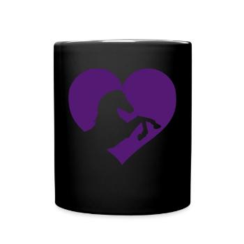 Cadeau Haflinger cheval cavalier coeur coeur dressage - Mug uni - noir - Devant