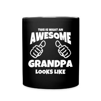 So sieht ein super GRANDPA Grossvater aus Geschenk - Tasse einfarbig - Schwarz - Vorne