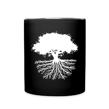 tree roots white - Tasse einfarbig - Schwarz - Vorne