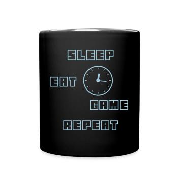 Mangez sommeil jeu Répétez le jeu ordinateur cadeau cadeau - Mug uni - noir - Devant