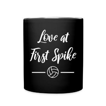 Amour au début Spike Volleyball Beach Volleyball - Mug uni - noir - Devant