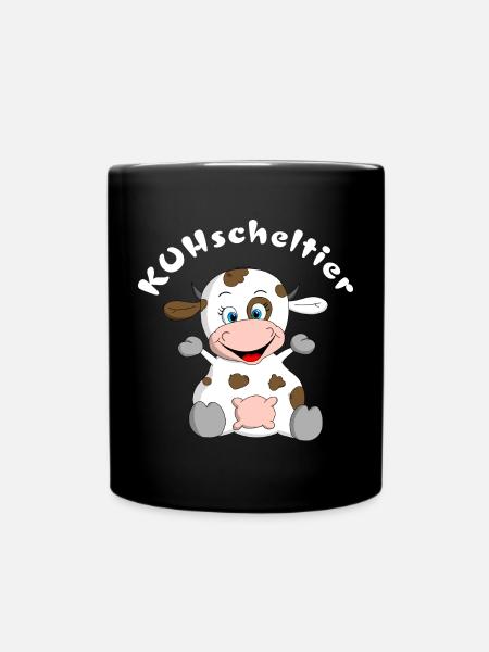 Kuscheltier Kuh = KUHscheltier - Tasse einfarbig - Schwarz