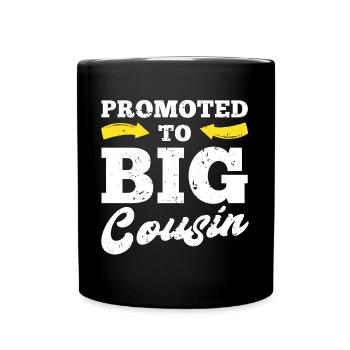 Promu au grand cousin - Mug uni - noir - Devant