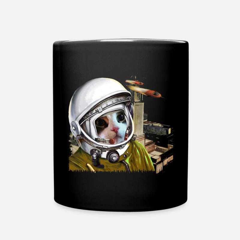 spacecat - Tasse einfarbig - Schwarz