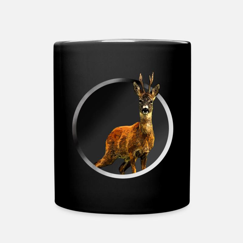 Reh - Tasse einfarbig - Schwarz
