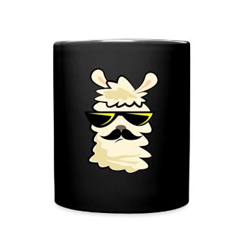 Lama Boss - Tasse einfarbig - Schwarz - Vorne