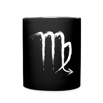 Skorpion Sternzeichen Scorpio Design Symbol Weiß - Tasse einfarbig - Schwarz - Vorne