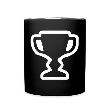 Ein Pokal - Tasse einfarbig - Schwarz - Vorne