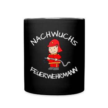 Nachwuchs Feuerwehrmann Feuerwehr Kind Geschenk - Tasse einfarbig - Schwarz - Vorne