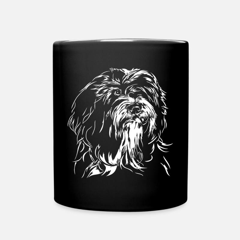 TIBET TERRIER Portrait Wilsigns chien portrait chien - Mug uni - noir