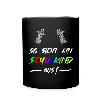 This is what a schoolchild looks like - Full Colour Mug - black - Front