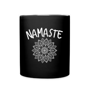 Yoga Namaste Meditaion - Tasse einfarbig - Schwarz - Vorne