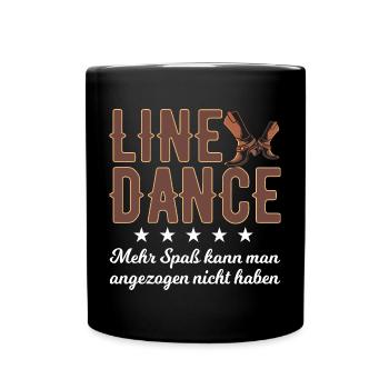 Linedance Spaß - Tasse einfarbig - Schwarz - Vorne