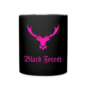 Black Forest Hirsch Pink - Tasse einfarbig - Schwarz - Vorne
