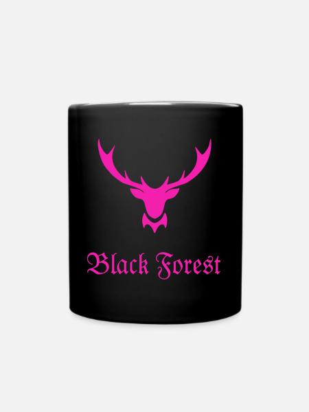 Black Forest Hirsch Pink - Tasse einfarbig - Schwarz