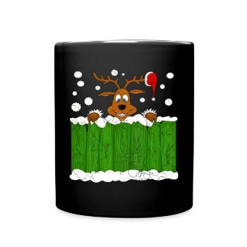 Christmas Reindeer - Full Colour Mug - black - Front