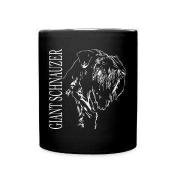 GIANT SCHNAUZER Hundeportrait Hunde Wilsigns - Tasse einfarbig - Schwarz - Vorne