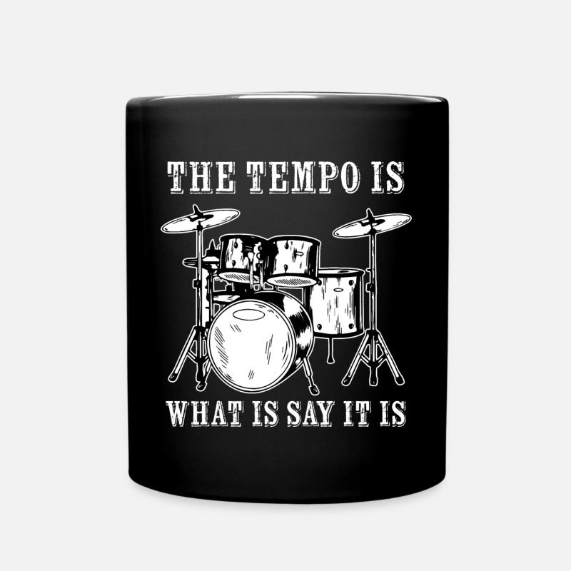 Ensemble de batterie de percussion Tempo Music Band - cadeau de batteur - Mug uni - noir
