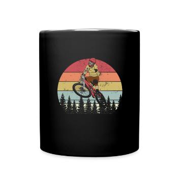 Vintage retro mountain bike MTB - Full Colour Mug - black - Front