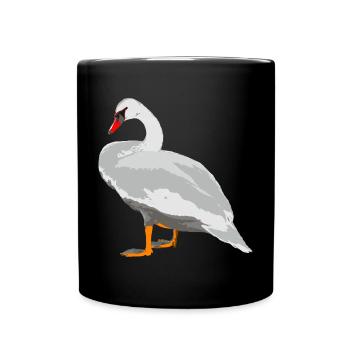 schwan vogel wasser - Tasse einfarbig - Schwarz - Vorne