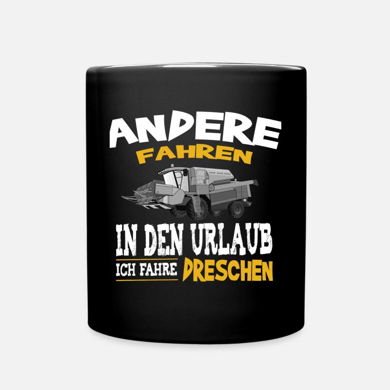 Mähdrescher Bauer - Tasse einfarbig - Schwarz