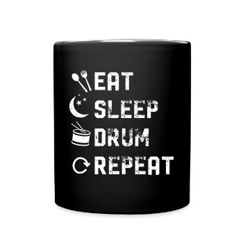 Manger sommeil tambour répétition - Mug uni - noir - Devant