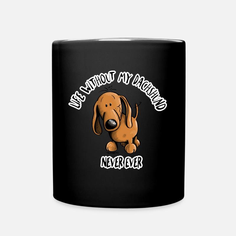 Life Without my Dachshund - Dackel - Tasse einfarbig - Schwarz