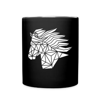 Tête de cheval islandais geo white1 - Mug uni - noir - Devant