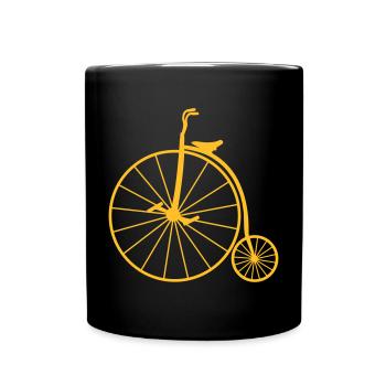 Penny-farthing retro bicycle - Full Colour Mug - black - Front