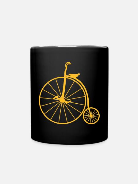 Penny-farthing retro bicycle - Full Colour Mug - black
