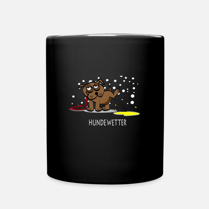 Hundewetter – Pfützen Spaß - Tasse einfarbig - Schwarz
