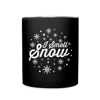 I Smell Snow Funny Holiday Snowflakes Xmas Gift - Full Colour Mug - black - Front